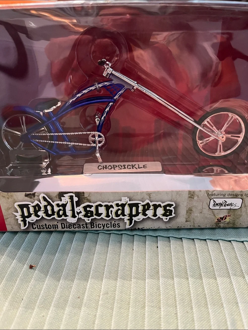 Pedal scrapers Chopstickle Diecast Bike Toy - Blue